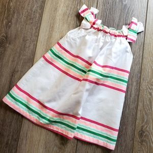 Baby Gap white sundress, pinks & greens stripes. Size 0-3 months
